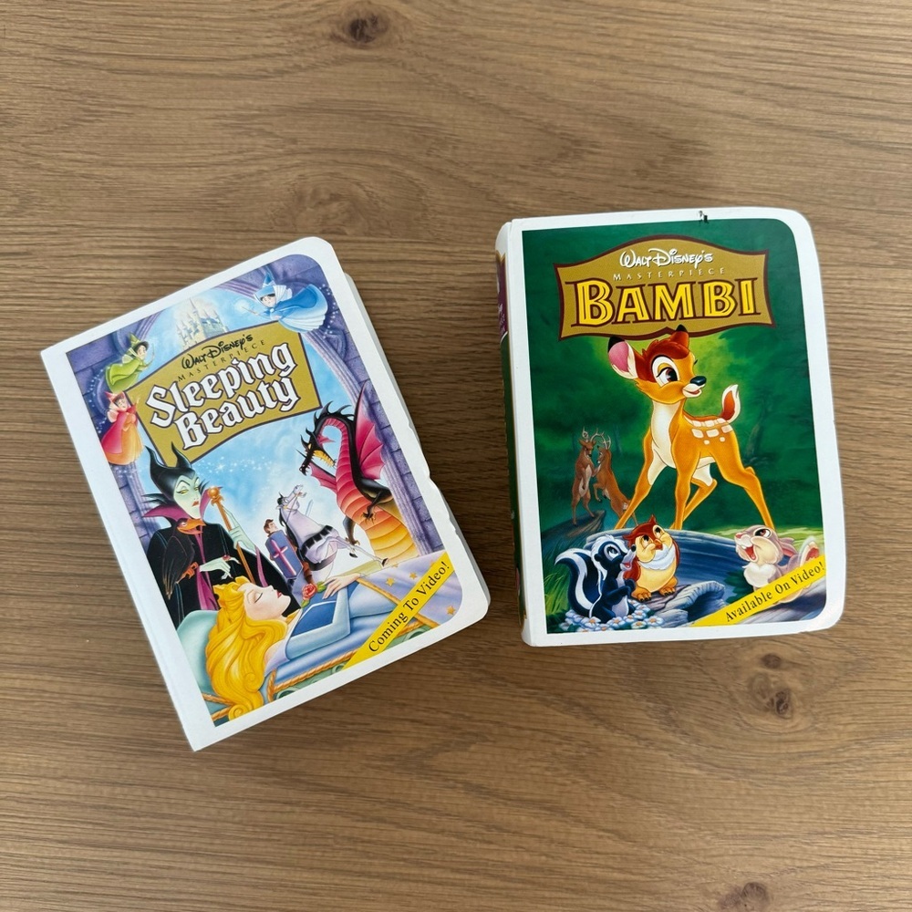 Vintage McDonald’s Sleeping Beauty and Bambi VHS Tape figurines